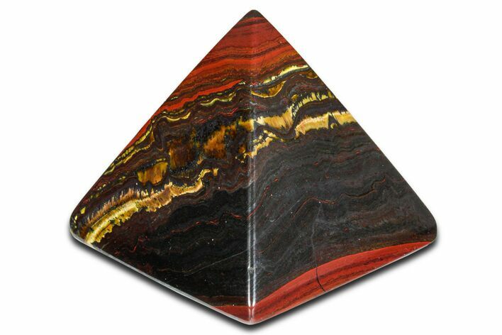 Polished Tiger Iron Stromatolite Pyramid - Billion Years #352237
